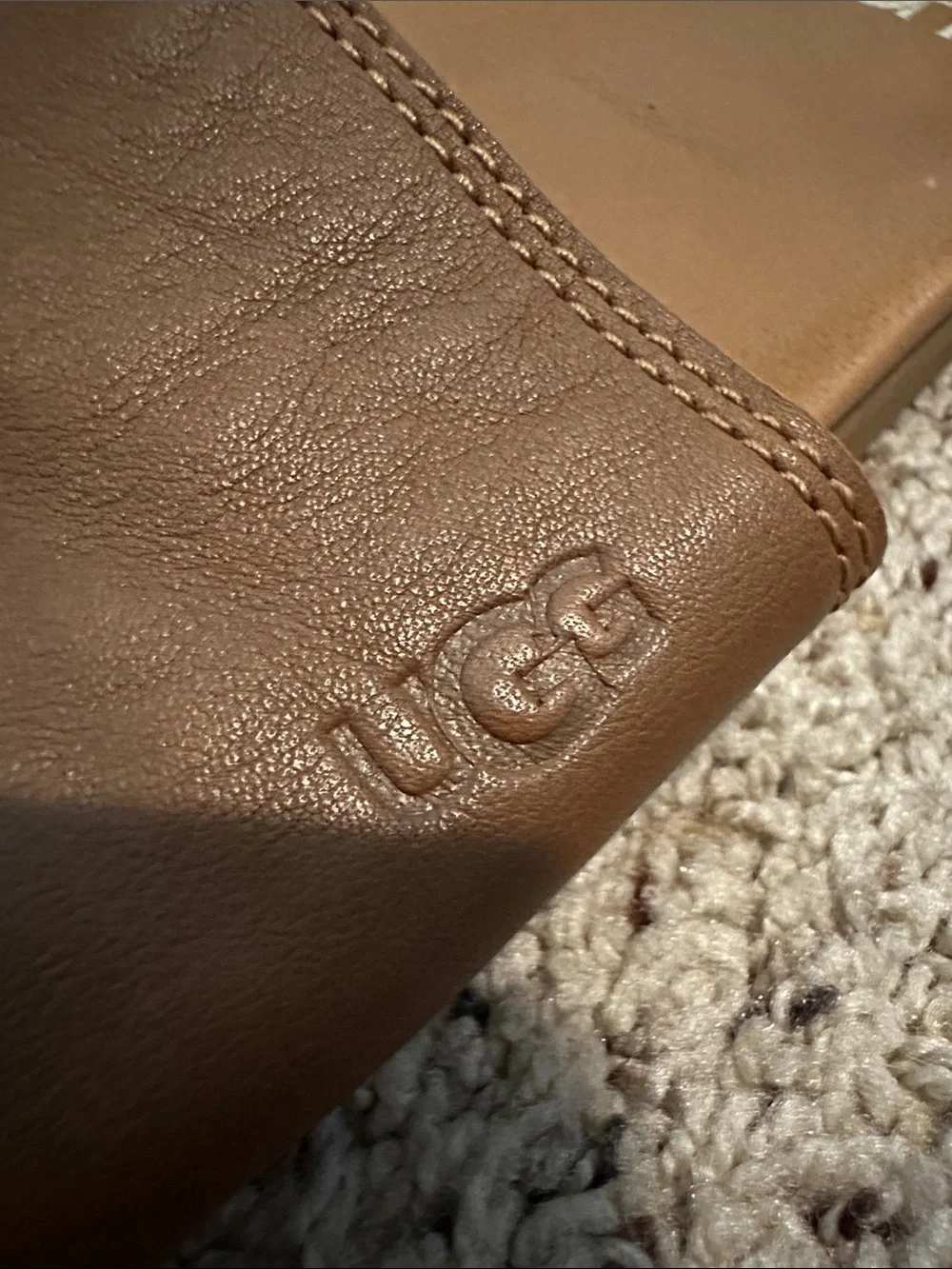 UGG Men's size 10 Brown Leather Slide Sandals — Classic Chestnut
